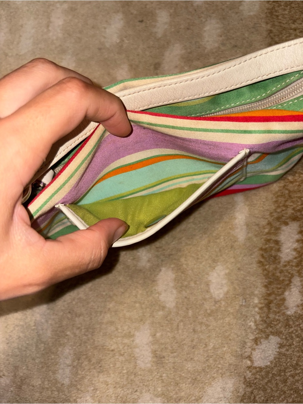 Coach Rainbow Striped Mini Canvas shoulder bag - Picture 3 of 9